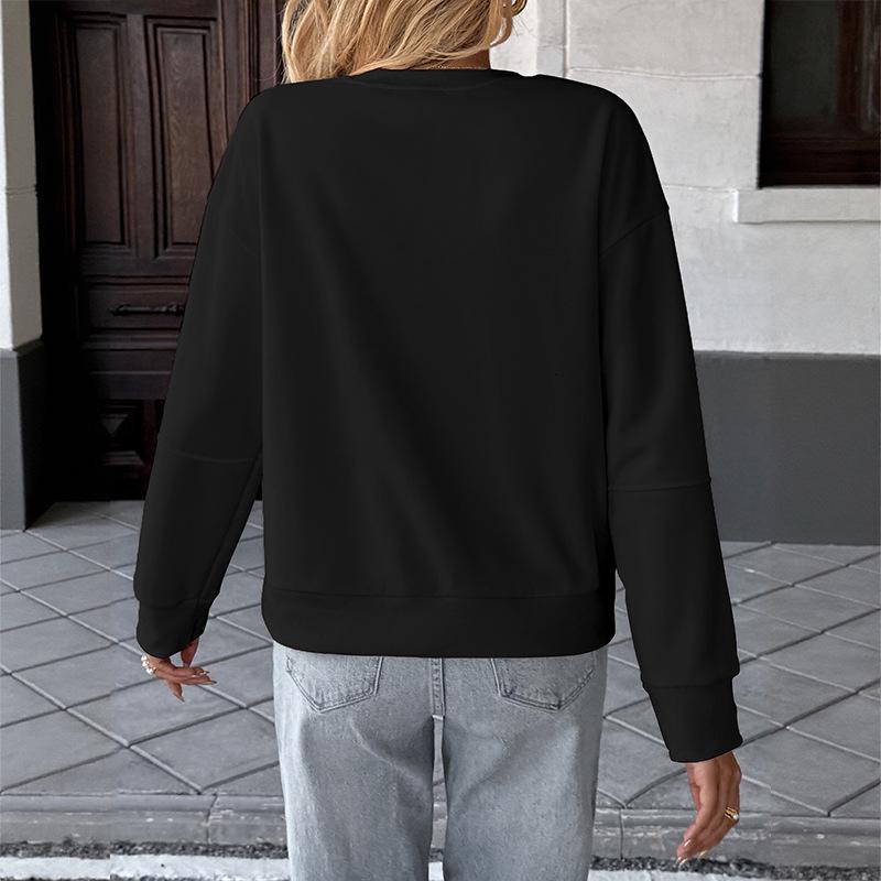 2026 Autumn/Winter European & American Women's Loose Long-Sleeve Retro Bowknot Pullover Hoodie