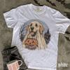 Ghost Dog Halloween Shirt, Golden Retriever Pumpkin Graphic Tee, Haunted House Trick Sweatshirt, Comfort Colors® Fall Season Gift