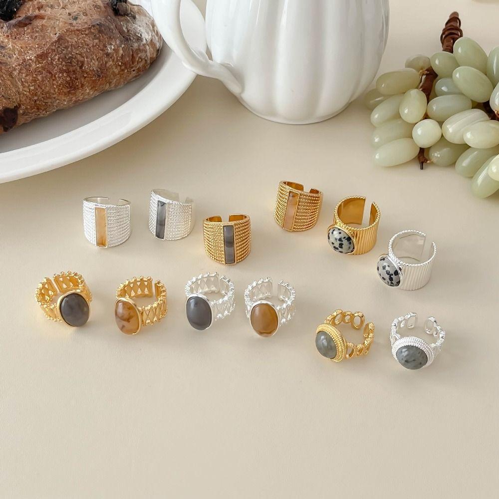 Creative Amber Open Finger Rings Natural Opening Rings Fashion Finger Rings  Women