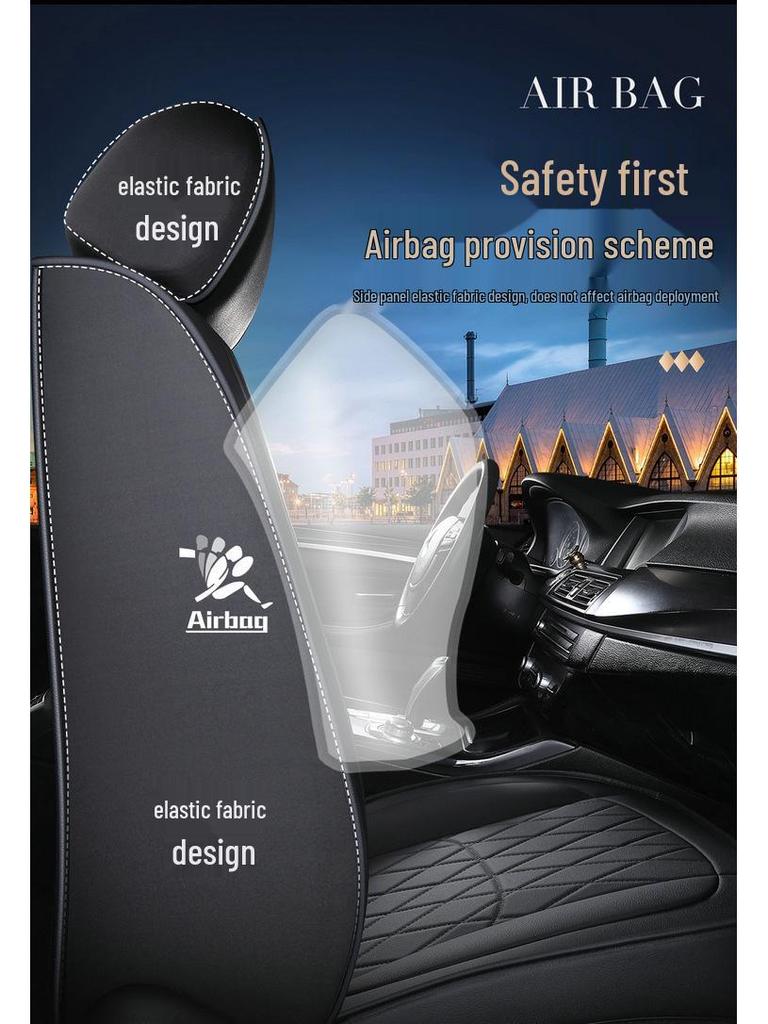 Full Wrap Leather Car Seat Cushion - Universal Fit for All Seasons