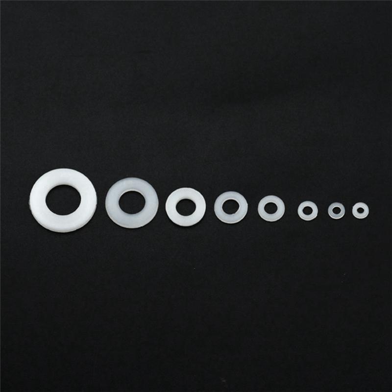 

A55F-500Pcs White Nylon Flat Washer Gasket Set M2 M2.5 M3M4M5 M6 M8 M10 Plastic Sealing O-Rings Assortment Kit Fastener Spare Pa белый