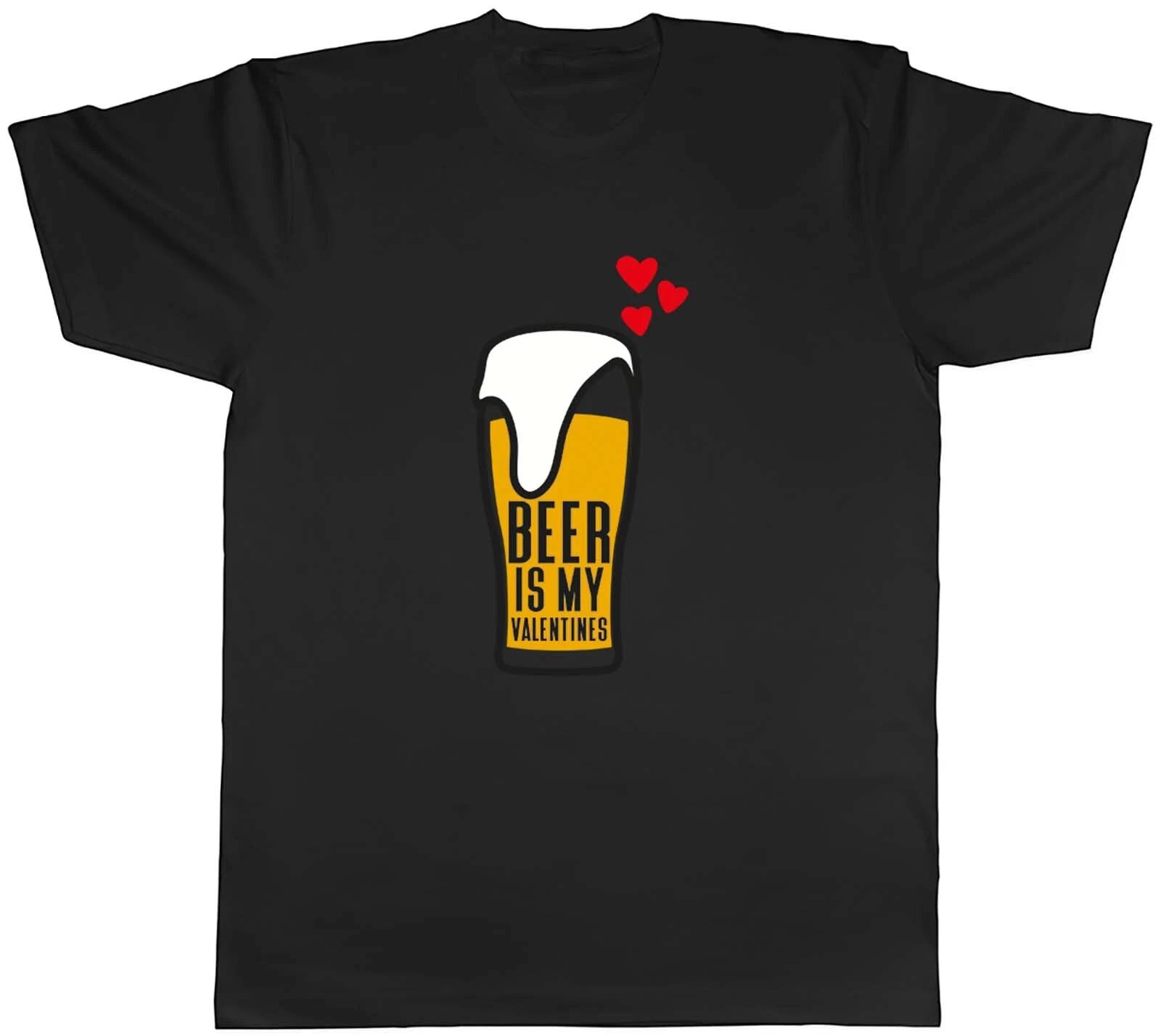 Mens T Shirt Funny Beer is my Valentines Unisex Tee Drinking Beer Lover Gift S