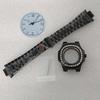 41mm Black PVD Electroplating Diamond inlaid Watch Case Sapphire Glass Watches Accessories for NH35 NH36 4R36 7S Movement