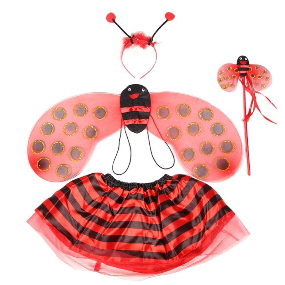 4Pcs/Set Wand Halloween Dress Up Hair Hoop Cosplay Prop Sweet Little Bee Costume  Festival
