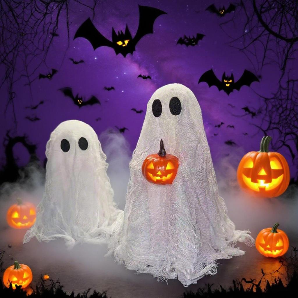 2Pcs Ghost Halloween Figurine Halloween Ghost Decorations Halloween Ghost Table Decoration for Garden Party Halloween Theme