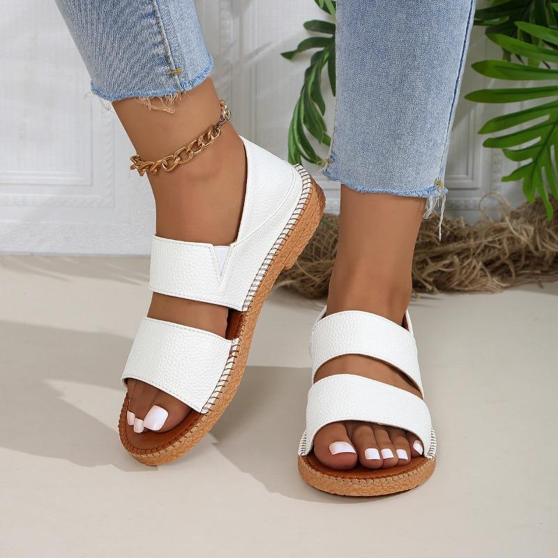 Large Size Summer New Flat-soled Soft-soled Sandals Two Wear Rear Bag and Beach Sandals Women