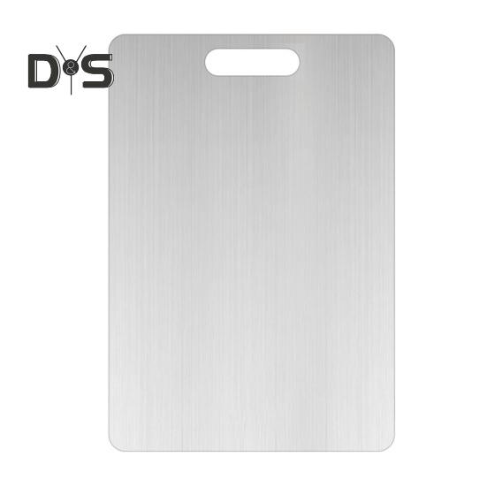 

Двусторонняя разделочная доска для кухни, быстроразмораживаемая, устойчивая к трещинам разделочная доска из нержавеющей стали для мяса, фруктов, овощей A