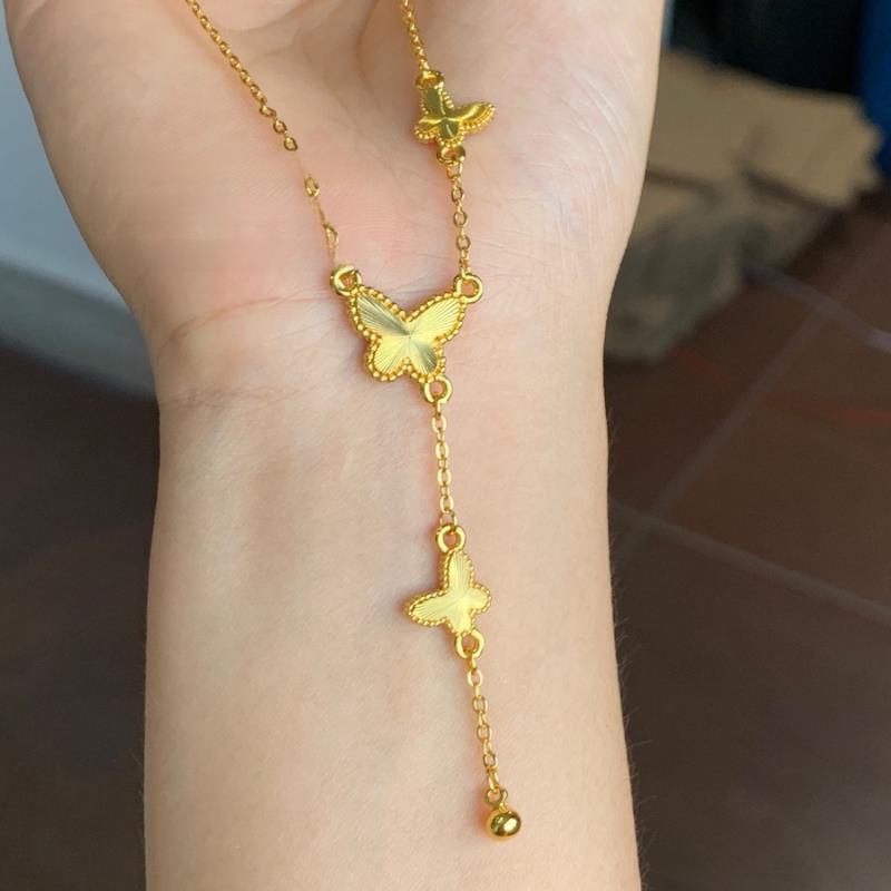 Gold-Plated Butterfly Necklace - Women's Luxury Clavicle Chain Jewelry
