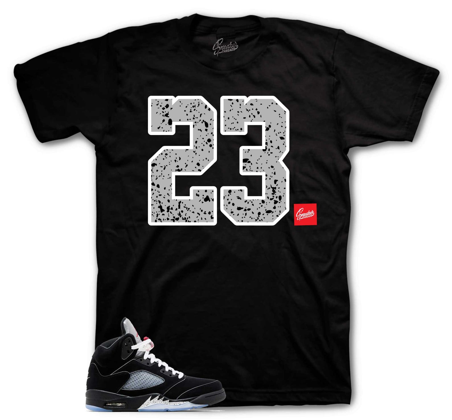 T-Shirt To Match Retro 5 Black Metallic AJ5 Reimagined - Two Three Sneaker Tees 3XL