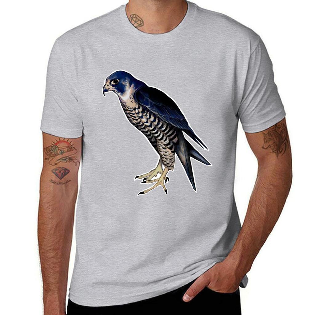 Peregrine Falcon colored digital art T-Shirt graphic t shirts heavyweights customizeds essential t shirt men clothes