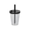 360ml Kreativer Dicker Strohhalm Bubble Tea Becher DIY Silikonstöpsel Doppellagig Kunststoffummantelt Rund Amerikanischer Stil Kaffeebecher