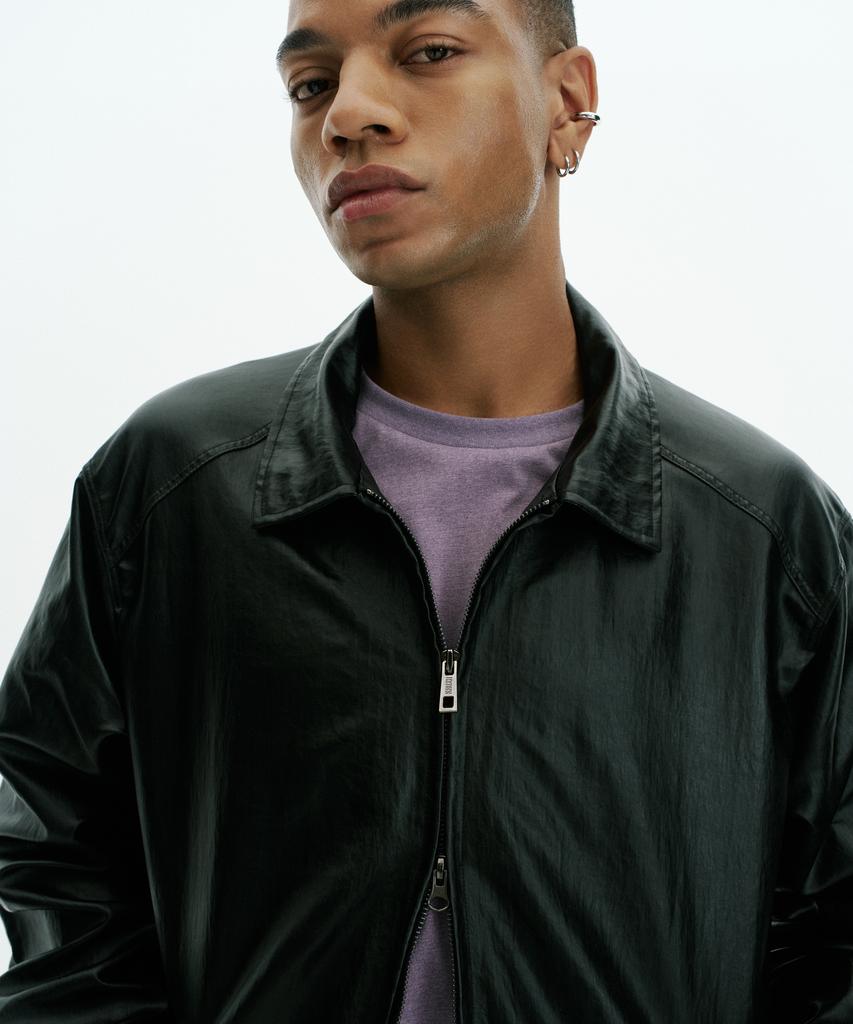 Kruxh Crushed Coated Blouson Jacket Oil Black