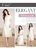 Gentle Wind Waist V-neck Clavicle Fairy Dress