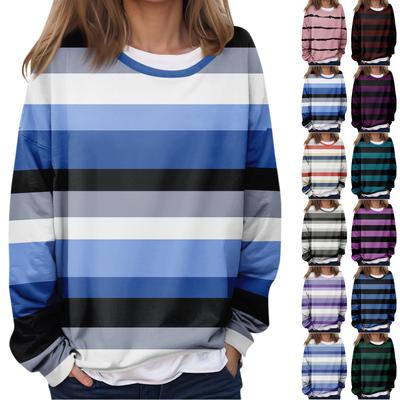 Women's Casual Fashion  Vintage Printed Long Sleeve O-Neck Sweatshirt Layer Pullover Top