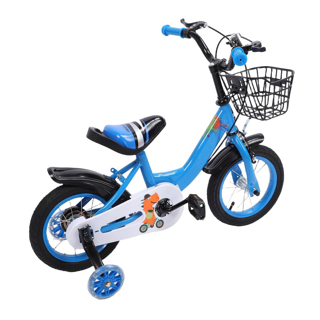Kids Bike for Boys Girls Ages 3 10 Years Old Iron with Training Wheels Basket Adjustable Seat for Outdoor Riding Cycling