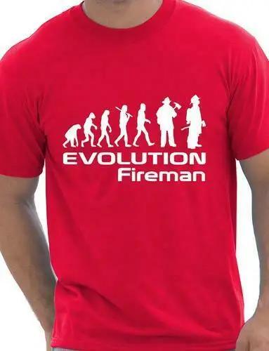 Evolution of A Fireman Funny Firefighter Gift TShirt 100 Cotton ONeck Summer Short Sleeve Casual Mens Tshirt Size S3XL S
