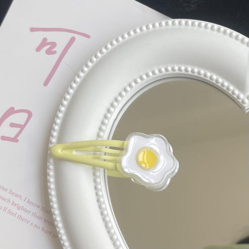 Cute Yellow Duck Egg Hairpin - Girlish Hair Clip for Women and Students