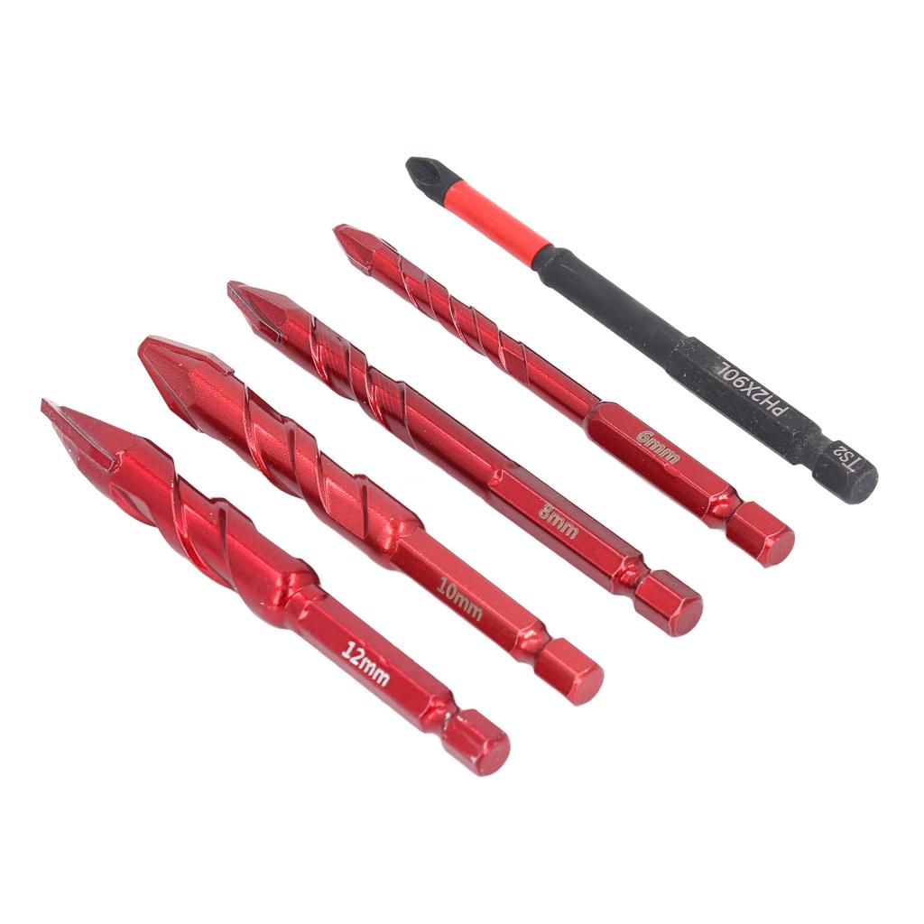 5 szt. Zestaw Wiertło mimośrodowe 6 8 10 12mm Chwyt sześciokątny 1/4 cala Głowica skośna mimośrodowe wiertło kręte