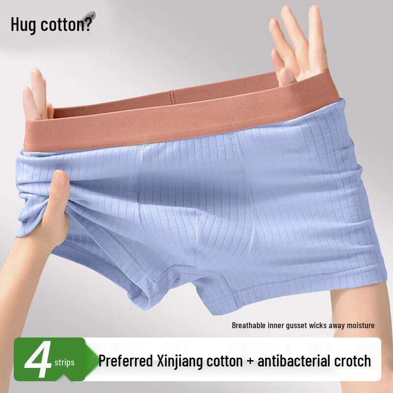 

Мужские хлопковые антибактериальные боксеры-брифы Hug, 4 штуки 2XL