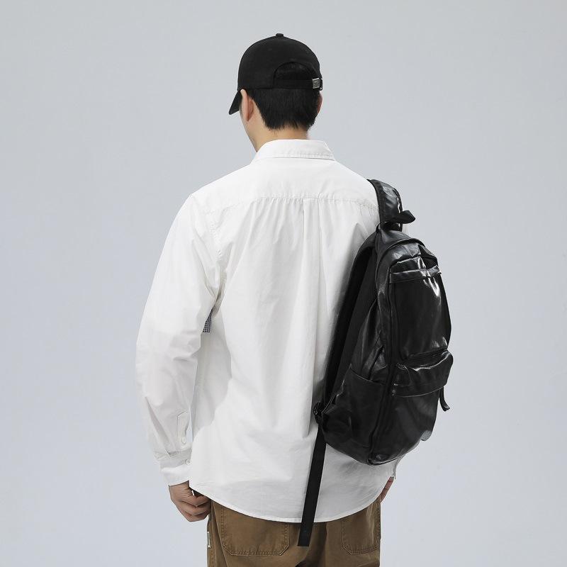 Spring Long-sleeved Shirt Casual Loose Color-blocking Handsome Japanese Versatile Men's Shirt