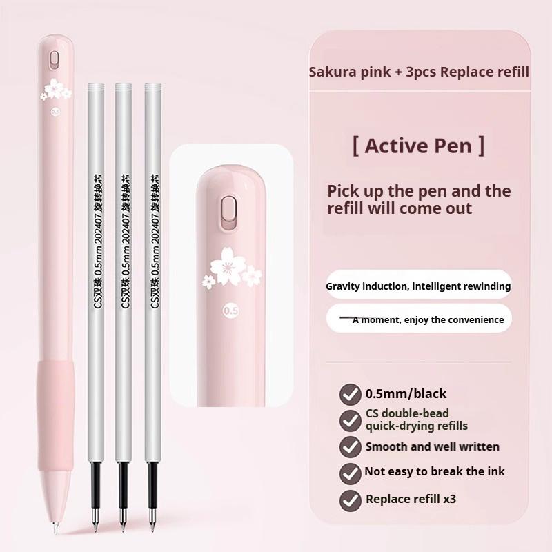 Gravity Sensing Gel Pen Multifunctional Stationery 0.5mm Retractable Black Ballpoint Pen Offfice School Writing Signature Pen