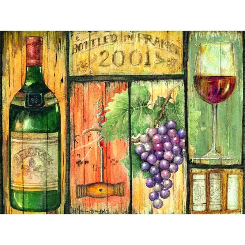 New 5D DIY Diamond Painting Wine Diamond Embroidery Fruit Cross Stitch Full Round Drill Crafts Home Decor Manual Art Gift
