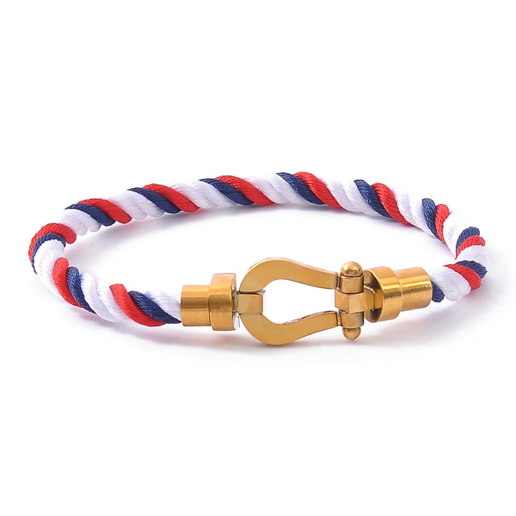 European and American Stainless Steel Nylon Rope Hand Rope Men and Women Couple Casual Trendy Color