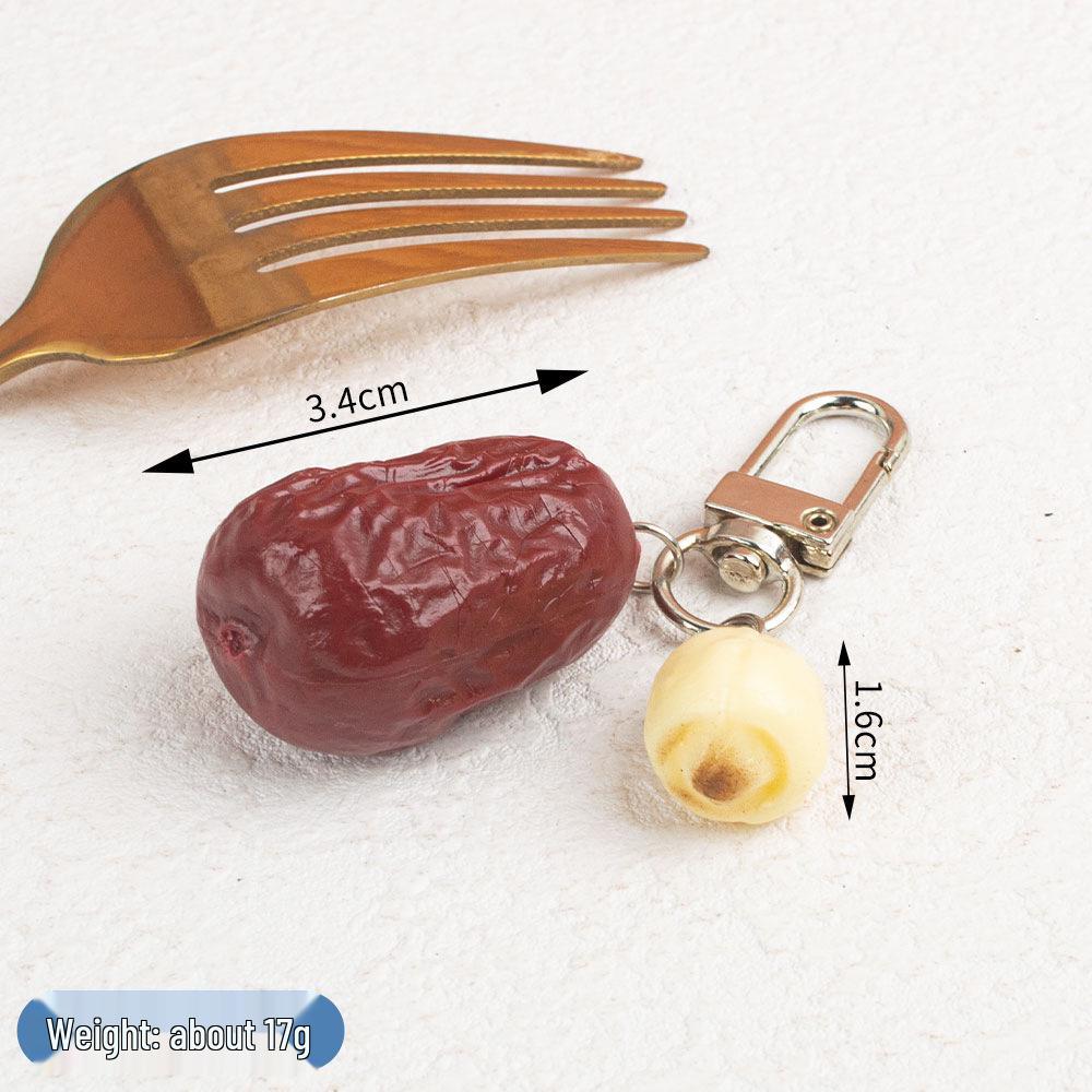 Miniature Food Keychain: Fruit, Vegetable & Beef DIY Backpack Pendant Toy