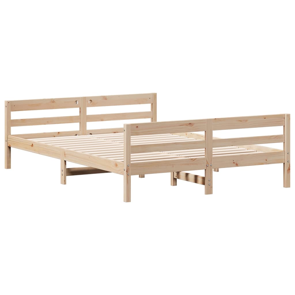 Vidaxl Bed Frame Without Mattress, 120X200 Cm, Solid Pine Wood