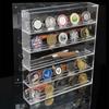 Clear Acrylic Round Coin Holder Desktop Storage Case Sturdy Display Box Craft Supplies for Collectors and Jewelers