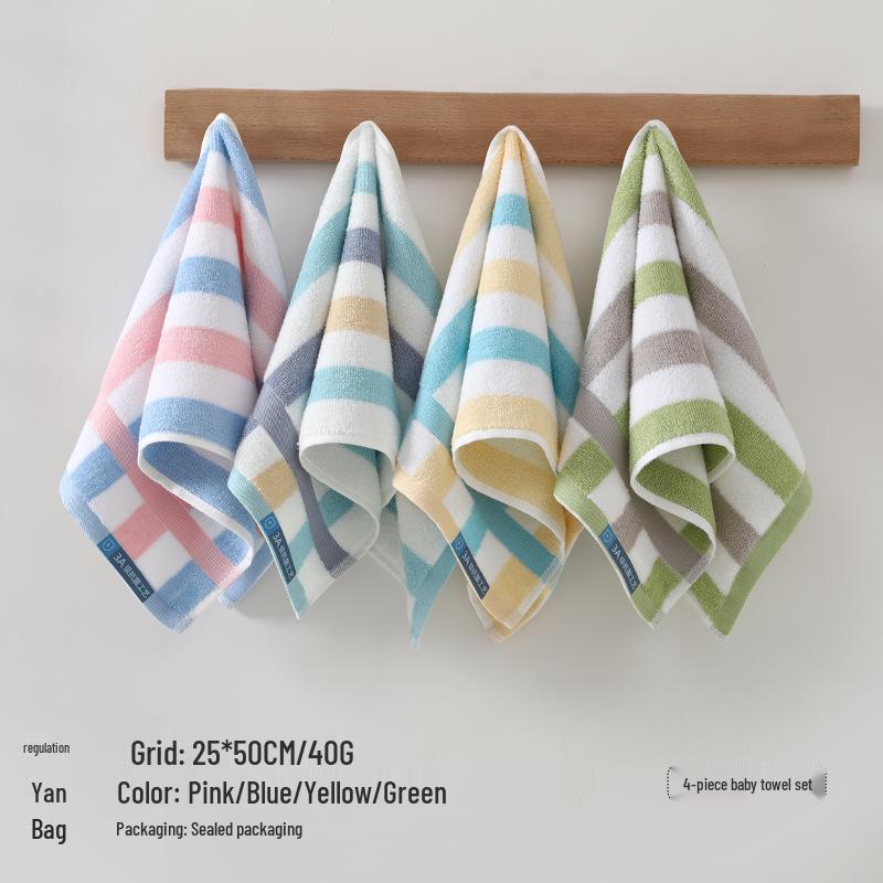 4-Pack Pure Cotton Small Towels for Face and Bath: Absorbent, Lint-Free, Unisex Washcloths