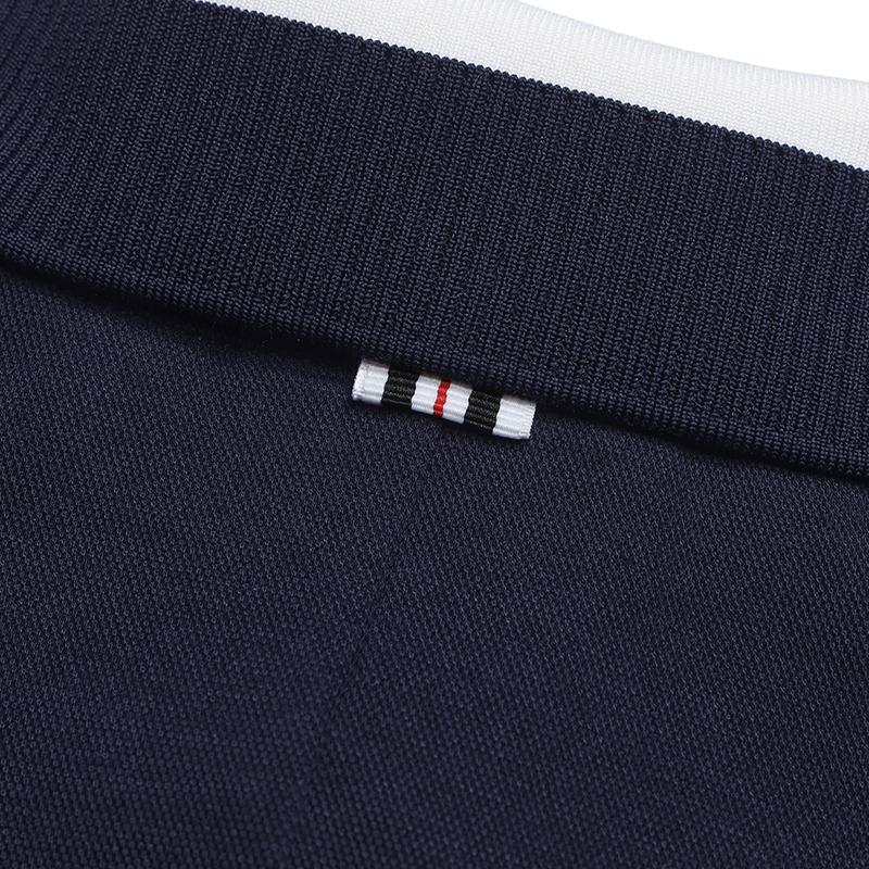 FILA Heritage Simple Fashion Classic Retro Casual Comfortable Versatile Polo Neck Knitted Long Sleeve Dress Women dresses Legendary-Blue F11W618304FNV