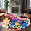 1pc UFO Robot Grendizer9 Print Round Carpet Chair Round Carpet Suitable for Bedroom Living Room Home Decorative Carpet