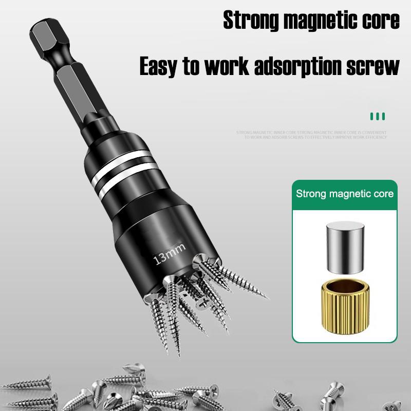 6-14mm Strong Magnetic Socket 6.3mm 1/4" Shank Hexagon Screwdriver Bit Hand Electronic Drill C-RV Nut Key Rotary Tool Accessories