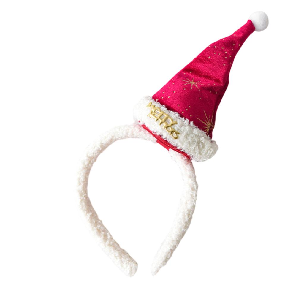 Festive Christmas Headband with Decorative Mini Santa Hat and Ornament Embellishments for Holiday Party Accessory and Seasonal Wear