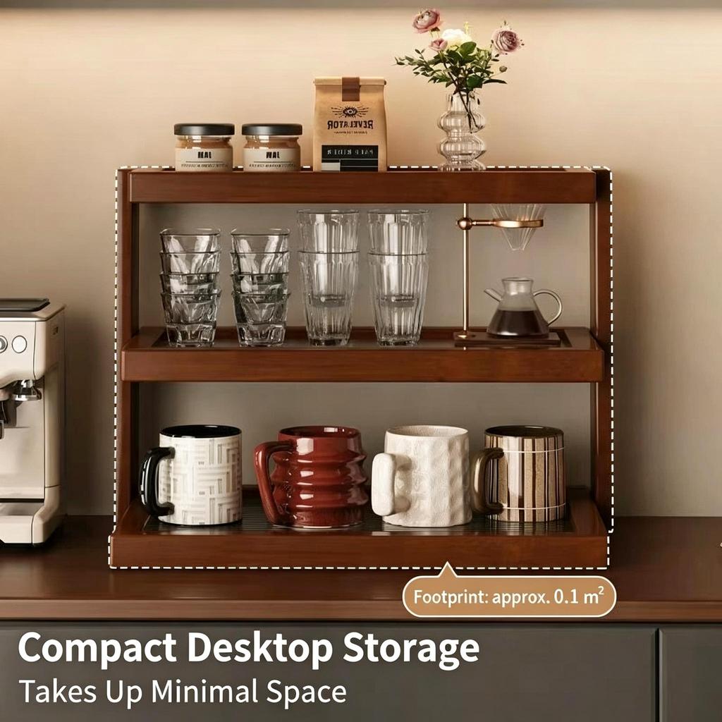 Acrylic countertop cup holder storage shelf desktop organizer for teacups mugs and water glasses suitable for coffee shops corner storage and display