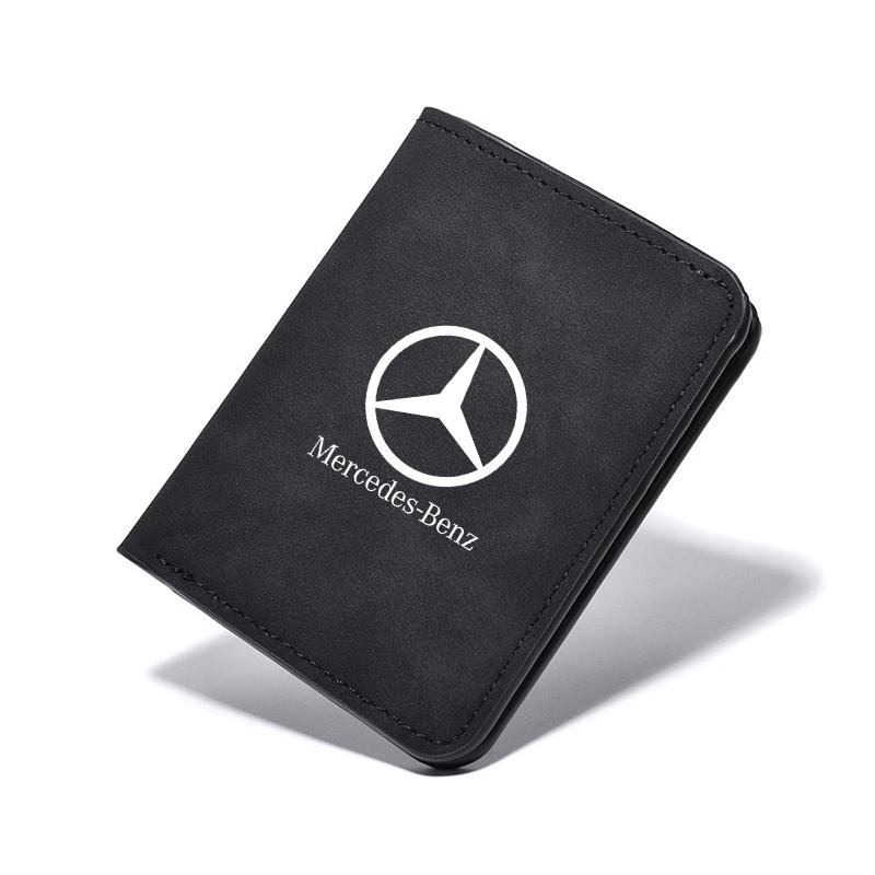 Car Driver License Cover Suede Anti-Fur Auto Driving Documents Case Credit Card Holder Fit For Mercedes Benz W210 W211 W212 W221 GHIJK1