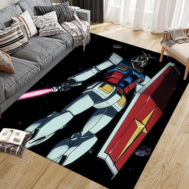 Mobile Suit Gundam Mecha Squad Square Area Rug, Non-Slip Floor Mat for Bedroom, Perfect Gift for Gundam Fans.chl