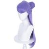 Anime LOL KDA The Baddest Evelynn Light Purple with Bun Long Synthetic Hair Carnival Halloween Party Role Play Cosplay