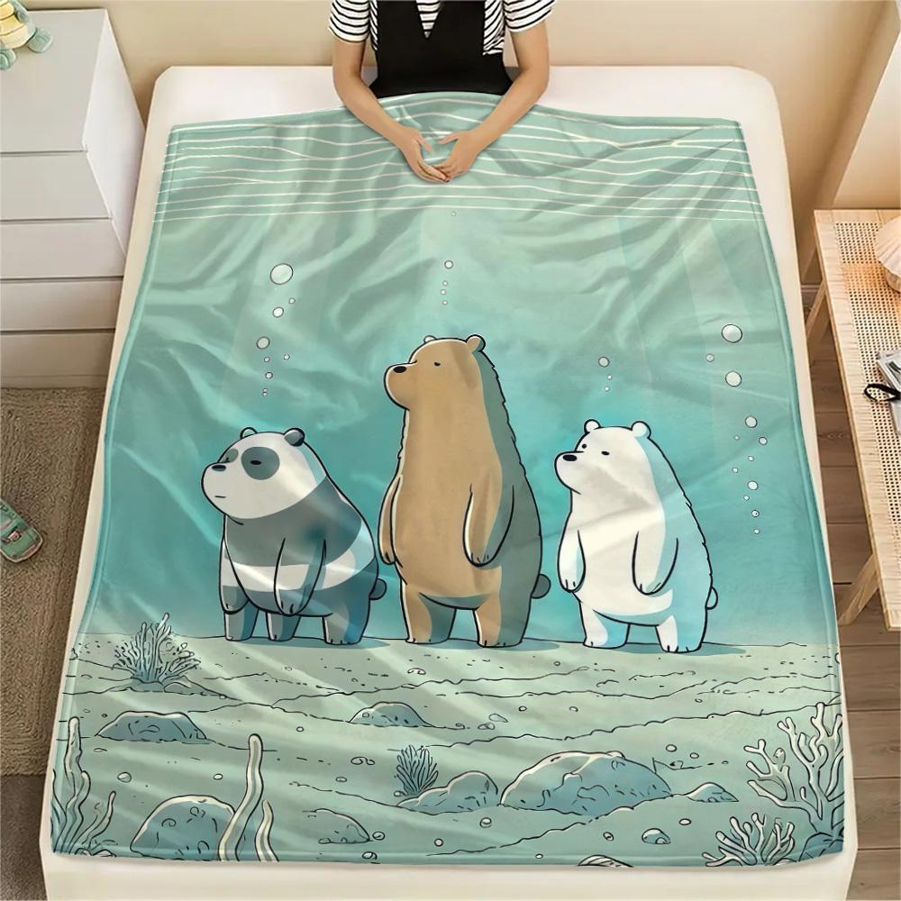 We Bare Bears2 Flannel Blanket, High Quality Comfortable for All Seasons, Home Decor, Warmth and Comfort