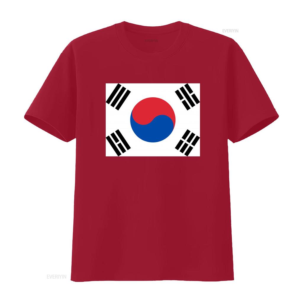 Vintage South Korea Flag Design T Shirt for Patriotic Fashion Enthusiasts vintage Washed Top For Everyday Wear Unisex