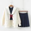 [Milky Time] Sailor Uniform with Cardigan, High School Girl Uniform (Navy)
