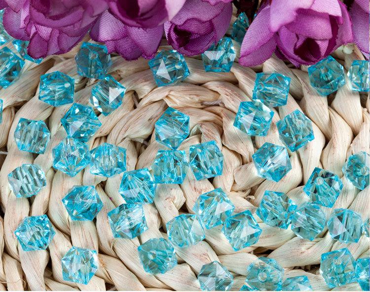 14mm Four-Sided Acrylic Square Beads for DIY Tissue Box Crafting