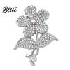 Women Decorative Pin Vintage Rhinestone Flower Brooch Floral Alloy Lapel