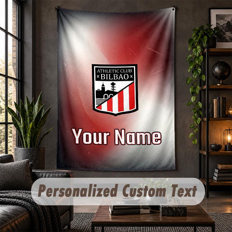 Wall Tapestry Athletic Bilbao FC Print Custom Name Text Wall Hanging Home Decor