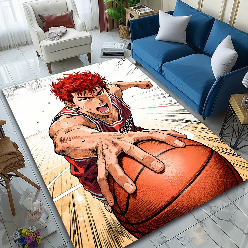 Red-Haired Basketball Player in Action Patterned carpet, suitable as a non slip play mat for the living room and bedroom sofa