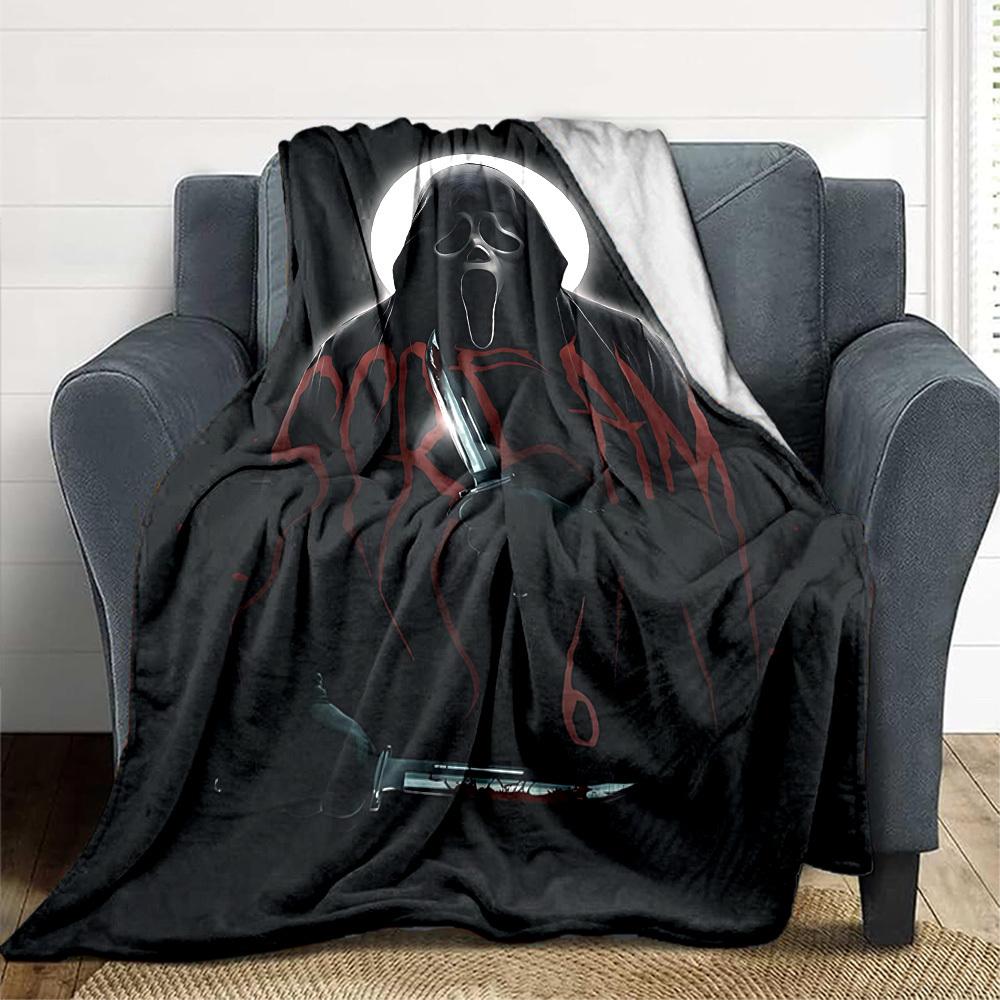 1 Stück Scream Weiche Bequeme Decke Digitaldruck, Ganzjahres Mehrzweck Strickgewebe Bettwäsche, Büro, Sofa Heimdeko Decke