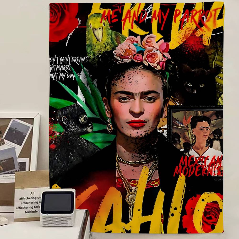 Tapestry Anime Pittura di FFrida KKahlos Tappeti Floreali Hippie per Parete Arredo Stanza dei Letti Decorazione da Parete Decorazione per la Casa
