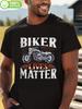 Biker Lives Matter Motorrad Grafik T-Shirt - 100% Baumwolle Regular Fit Lässiges T-Shirt für Outdoor-Aktivitäten