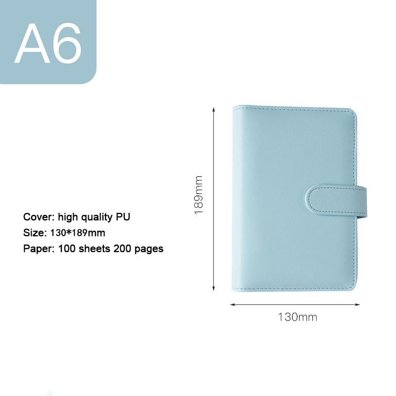 (Bezpłatne grawerowanie logo) Notatnik studencki A5/A6 w jednolitym kolorze, z klamrą magnetyczną, zawiera metalowy segregator, pamiętnik, notatnik, podręcznik